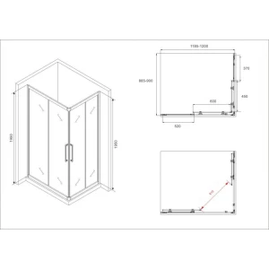 Душевой уголок Abber Schwarzer Diamant 120х90 AG02129MH